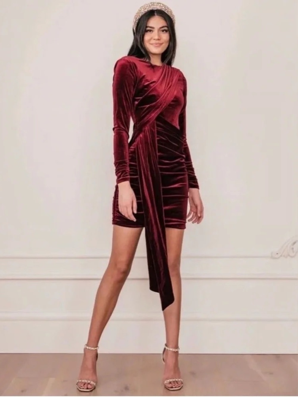 JessaKae Noor Velvet Dress in Magenta Size Small NWT